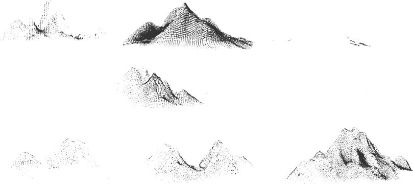 Wireframe mountain range landscape abstract digital