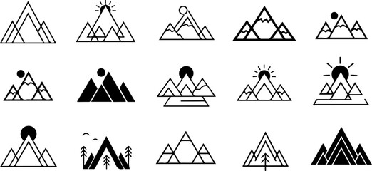 Mountain Peak Silhouette Collection Set