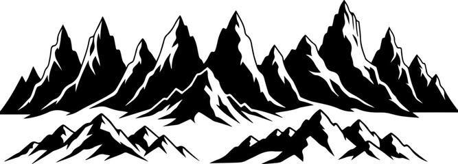 Mountain Peak Silhouette Collection Set