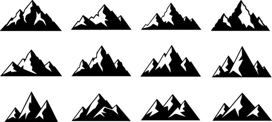 Mountain Peak Silhouette Collection Set