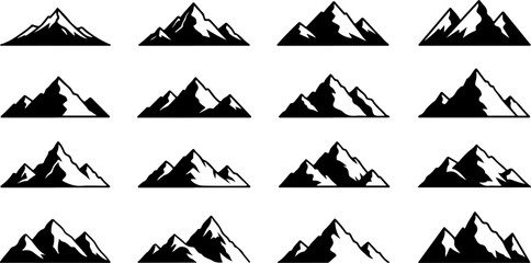 Mountain Peak Silhouette Collection Set