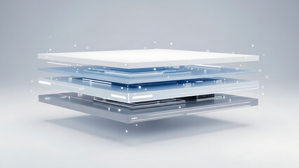 Abstract Technology Layers Representing Data, Cloud Computing and Digital Network