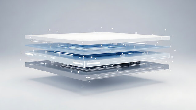 Abstract Technology Layers Representing Data, Cloud Computing and Digital Network - Powered by Adobe