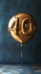 50 years anniversary concept, birthday, celebration, floating golden balloons