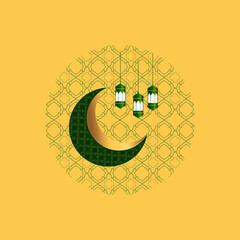 Ramadan and Eid al-Fitr theme design, Islamic background with. Vector illustration