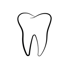 Tooth Line Art Minimalist Dental Care Silhouette.
