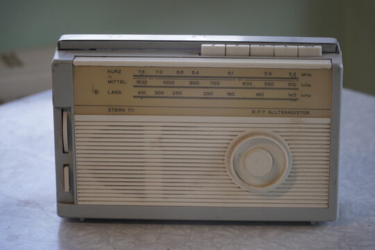 RFT Alltransistor Stern, a portable transistor radio manufactured by VEB Funkwerk RFT in Apolda, GDR nostalgia technology. Teistungen, Eastern Germany.