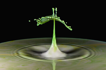 Milk Drop Splash Close-Up View