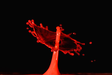 Water Drop Splash in Milk Close-up View