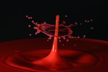 Water Drop Splash in Milk Close-up View