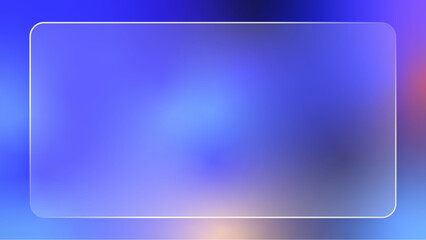 Abstract Liquid Glass Effect Background with Soft Gradient Blur and Rounded Transparent Frame