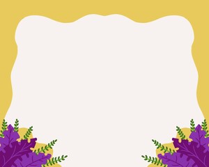 Obraz premium Vintage floral border design featuring a vector illustration of spring flowers and butterflies on a decorative nature frame with summer leaves and art elements for a paper card or wallpaper pattern