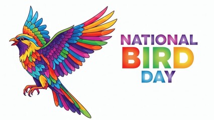 Obraz premium Colorful bird illustration for national bird day