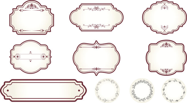 Collection of vintage style blank label templates
