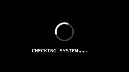 checking system Loading Animation — Dynamic Progress Indicator for Active System and Software Task Execution on black background.	
