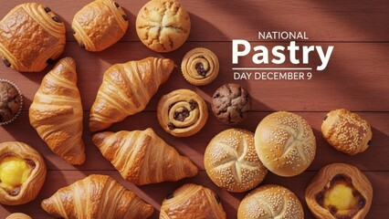 Celebrating national pastry day on december 9 with variety of pastries