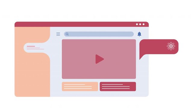 E Learning Video Course Platform Concept 2D Animation 4K &ndash; Online Education Player Interface UI