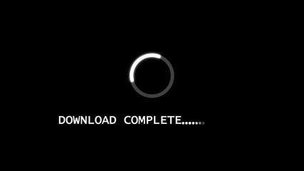 download complete Loading Animation — Dynamic Progress Indicator for Active System and Software Task Execution on black background.	
