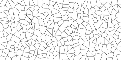 Abstract Voronoi Pattern Geometric Tessellation Black Lines on White Background Vector Art illustration