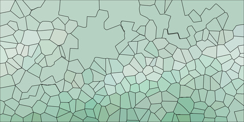 Fototapeta premium Green and Teal Voronoi Tessellation with Black Lines and Subtle Color Gradients for Organic Backgrounds