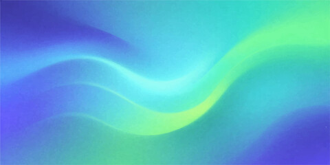 Obraz premium Abstract colorful background featuring smooth blue and green waves with flowing motion lines and a digital swirl pattern for a modern light concept design. Subtle Spotlight Effect. Cyberpunk, wavy