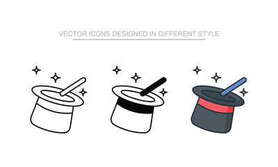 Magic Hat vector design in modern and trendy style icon