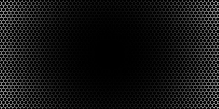 Grill mesh pattern with metal texture for speaker and micro hole background or seamless net by black grid and circle grate steel screen.