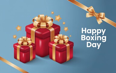 Festive Boxing Day illustration featuring elegant wrapped presents.