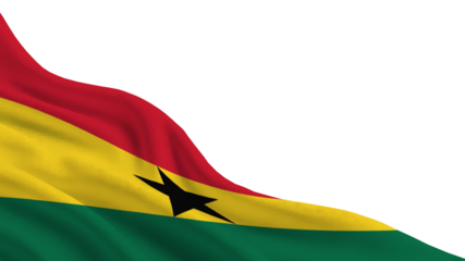 The flag of Ghana features three horizontal stripes of red, yellow, and green, with a black star at the center, representing national pride and the quest for independence.