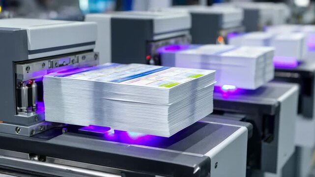 Automated robots binding stacks of printed documents seamlessly showcasing advanced industrial finishing techniques.