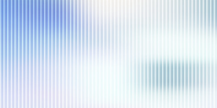 Soft glass ripple gradient in icy pale blue and lavender hues. Delicate reeded texture with frosted distortion effect and minimal vertical blur. Glass texture, vector illustration