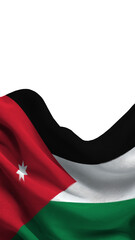 The flag of Jordan features red, white, black, and green colors, representing national identity and sovereignty. It waves gently