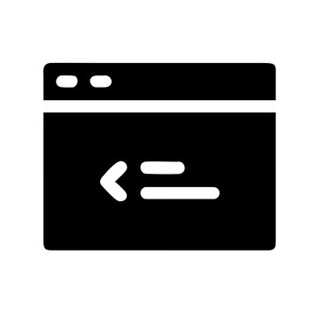 Terminal Window Icon - Command Line Interface Black Symbol Vector 