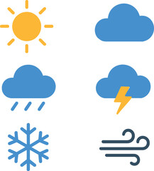 Obraz premium Weather Forecast Climate Meteorology and Atmosphere Season Icons