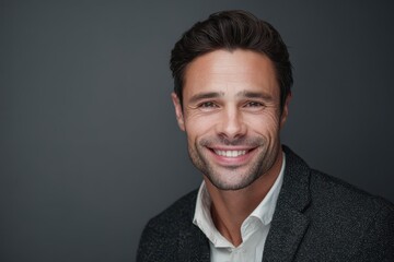 Elegant Portrait of a Fashionable Man with Warm Studio Light