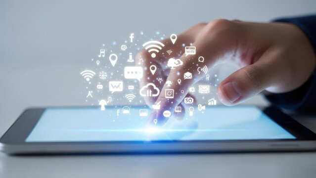 Interacting with digital icons on tablet - Powered by Adobe