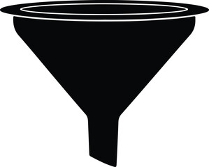 Silhouette simple funnel isolated on white background Vector Illustration