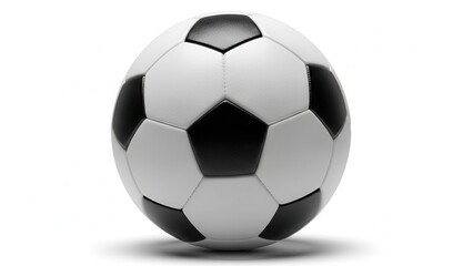 Naklejka premium Classic black and white soccer ball isolated on white background with shadow.