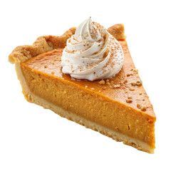 Pumpkin Pie Slice With Whipped Cream