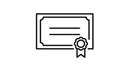 Professional Diploma Certificate Icon - Academic Degree and Achievement Award Symbol