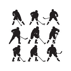 Hockey a Girl Player Silhouettes Collection