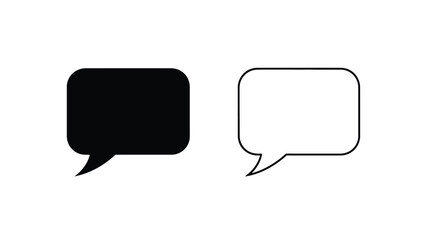 Naklejka premium Simple illustration of two speech bubbles one filled one outlined