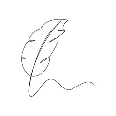 Feather icon in a single continuous line art style for literature