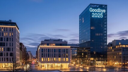 Obraz premium Cityscape Goodbye 2025 Building