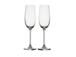 Empty Champagne Glass on White Background