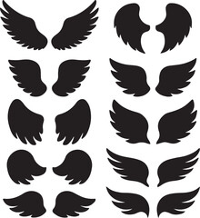 Obraz premium Bird Silhouette Collection Black Vector Set