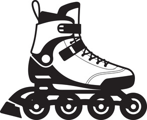 Professional inline skate silhouette with heel brake and straps for fitness and racing
