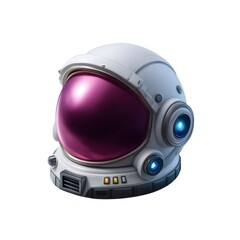 Fototapeta premium 3D icon of an astronaut helmet isolated on white background