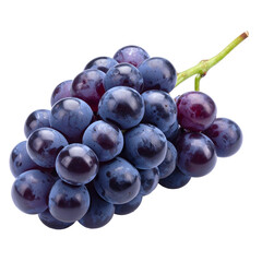 Fototapeta premium Bunch of fresh purple grapes isolated on white background.