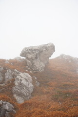 rock in the mountains among the clouds, Italy